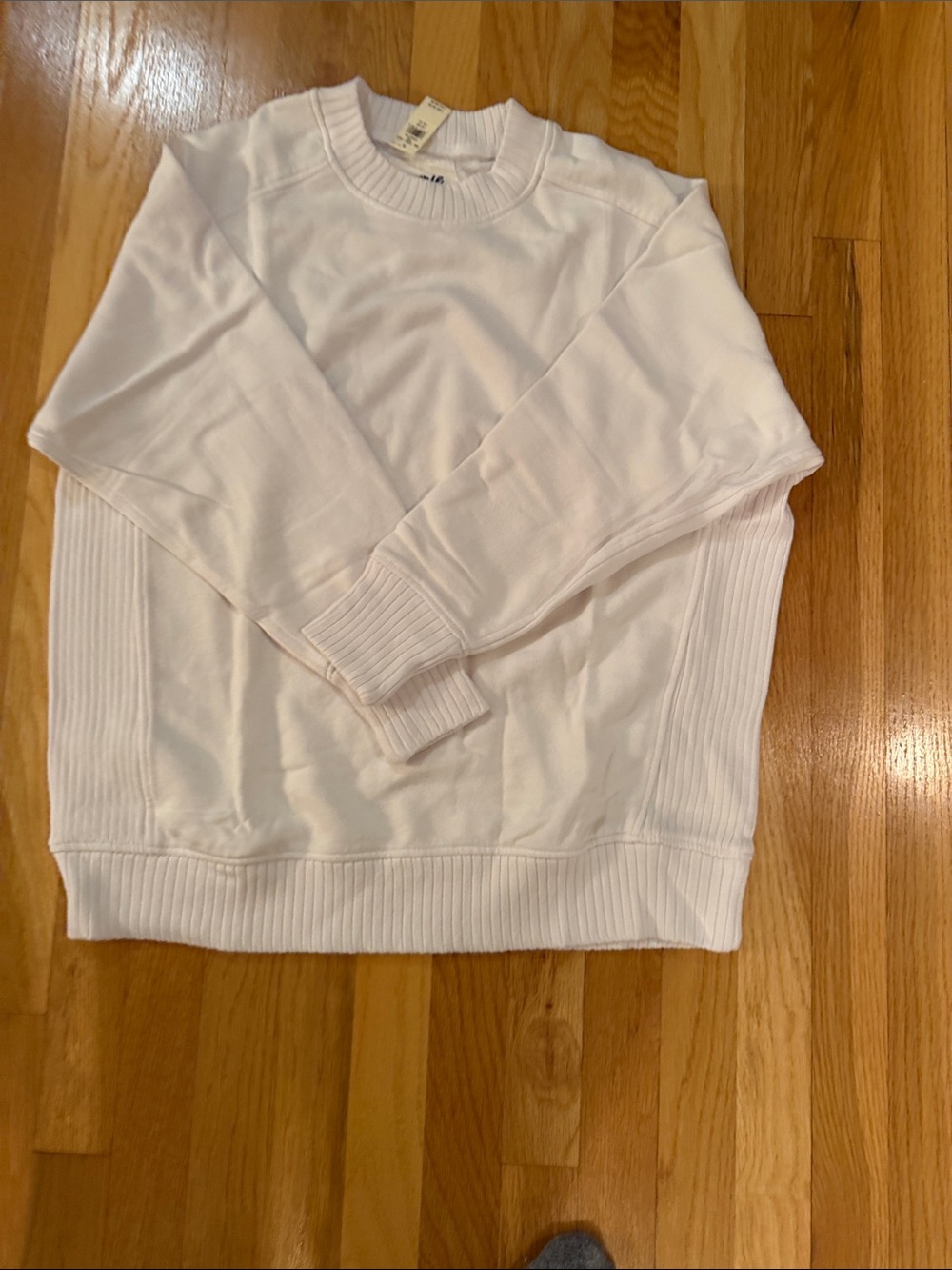 aerie White/Off White Crewneck Sweatshirt